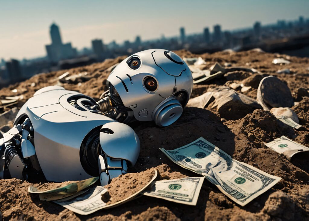 advanced technological robot interacting with money finance (1)